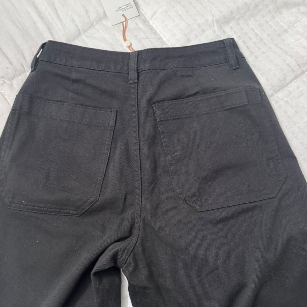 Quince Barrel Pants | Black Cotton Twill | Size 2 | NWOT - Picture 4 of 5